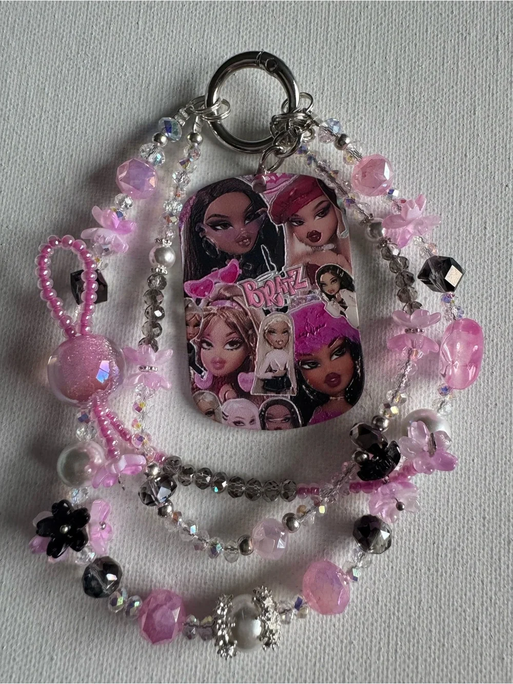 Pink Bratz Graphic Keychain Phone Charm